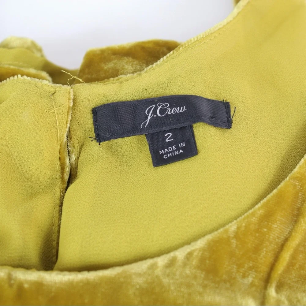 J.Crew Mustard Yellow Velvet Tank‎ Top Womens Size 2